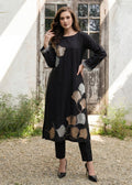 Sequined Long Kurta Lawn 2-Piece Suit – Black, Summer Wear