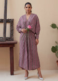 Embroidered Lawn Long Kaftan – Pink, Summer Wear