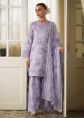 Printed Textured Lawn Farshi Shalwar Suit – Mauve, Voile Dupatta