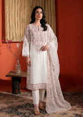 Embroidered Lawn 3-Piece Suit – White, Voile Dupatta