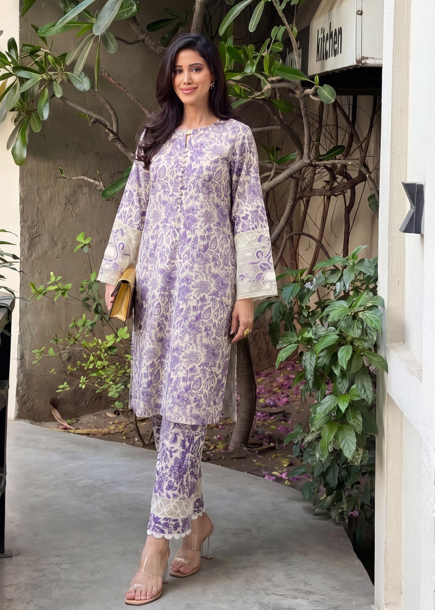 Printed Lawn 2-Piece Suit – Beige, Summer Wear
