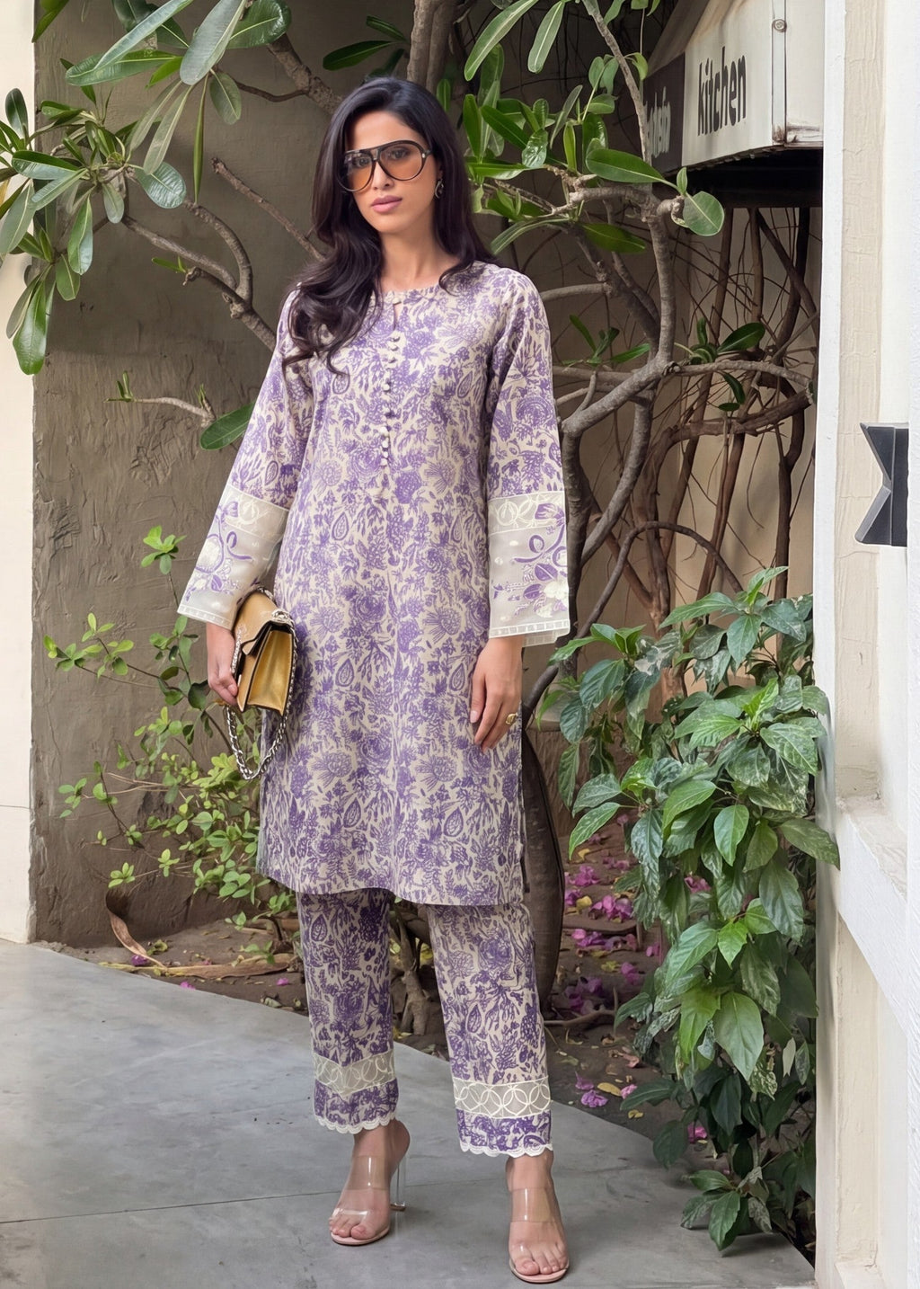 Printed Lawn 2-Piece Suit – Beige, Summer Wear