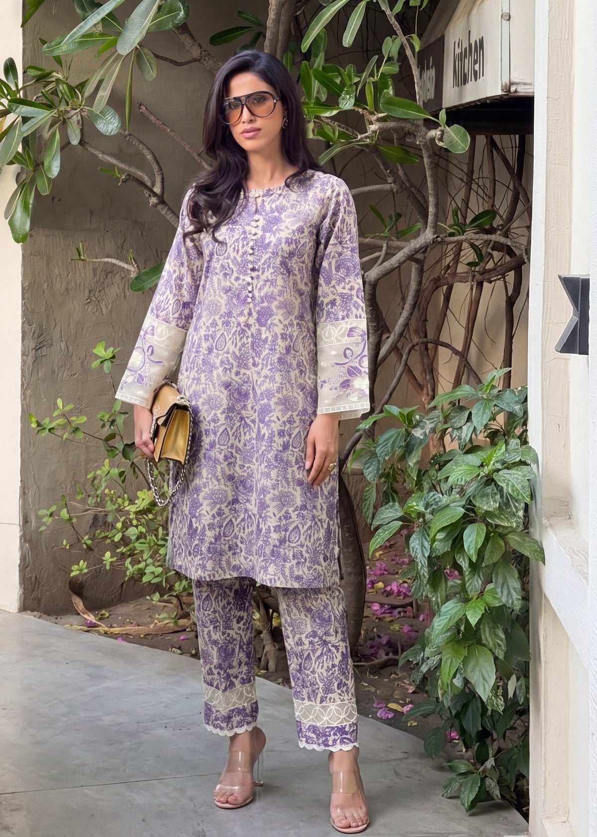Printed Lawn 2-Piece Suit – Beige, Summer Wear