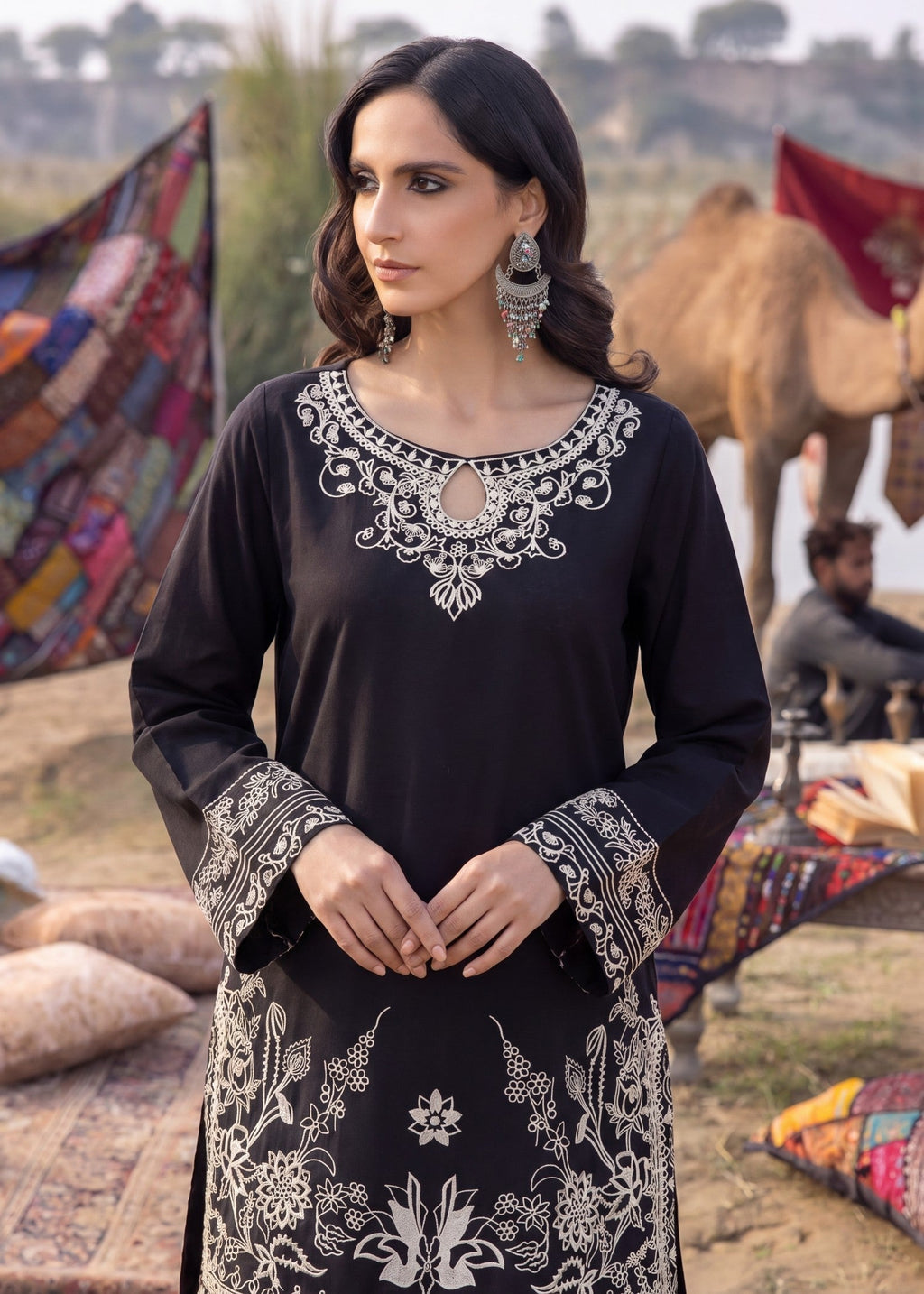 Embroidered Lawn 2-Piece Suit – Black, Summer Wear
