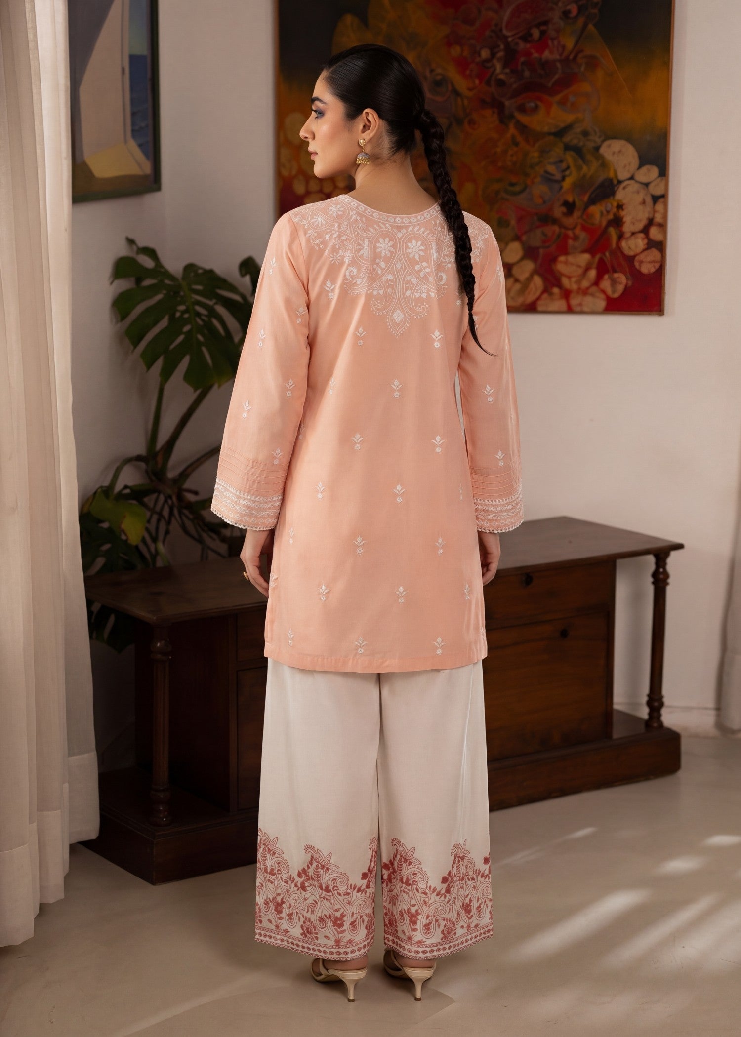 Embroidered Lawn 2-Piece Suit – Pink, Summer Wear