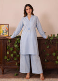 Tasseled Lawn Flapper Suit – Sky Blue, Summer Wear