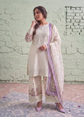 Embroidered Lawn 3-Piece Suit – Off-White, Voile Dupatta