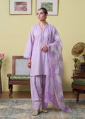 Lace Lawn 3-Piece Suit – Violet, Voile Dupatta