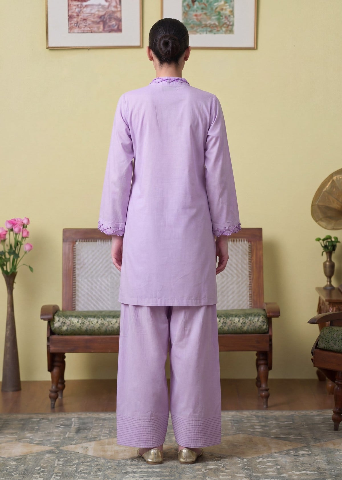 Lace Lawn 3-Piece Suit – Violet, Voile Dupatta