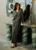 Sequined Cotton Long Kaftan – Black, Festive Wear