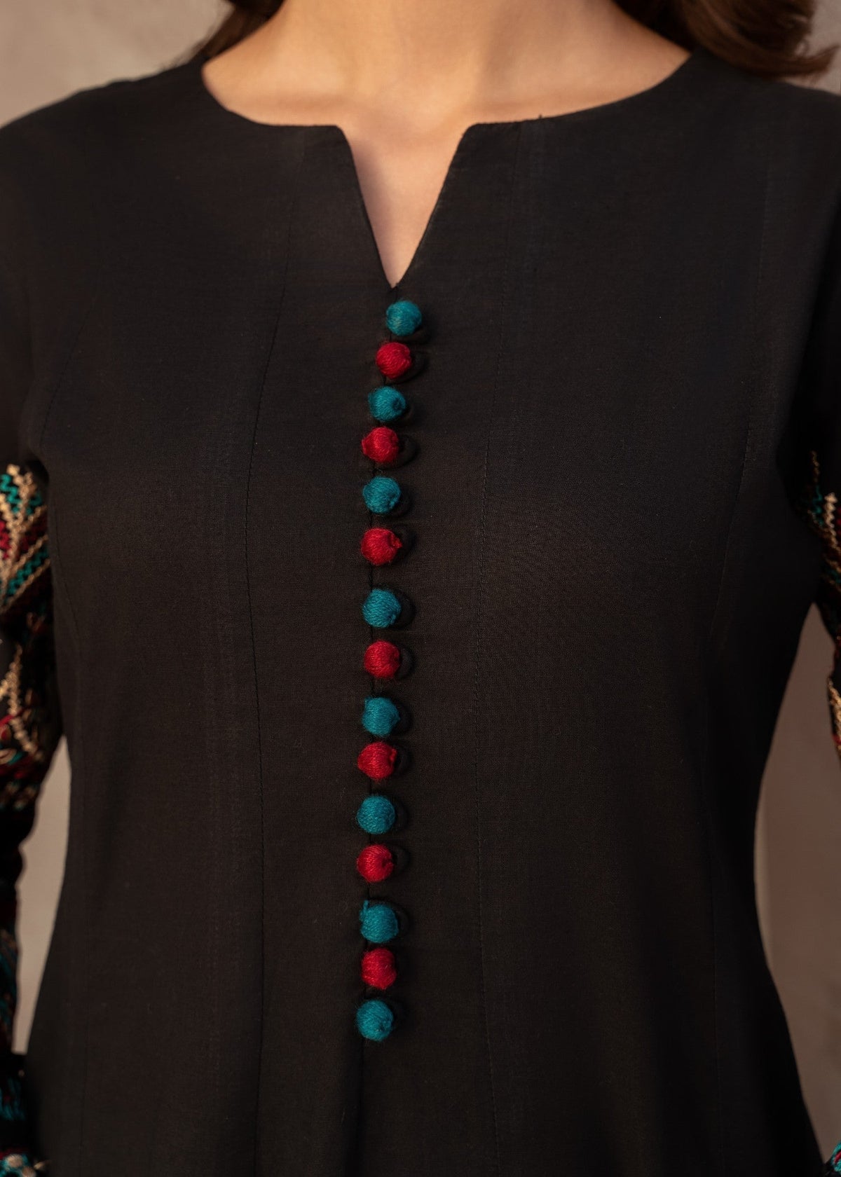Embroidered Lawn Straight Cut Pishwas 2-Piece Suit – Black, Summer Wear