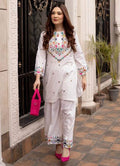 Printed Lawn Long Kurta 2-Piece Suit – Cream, Summer Wear