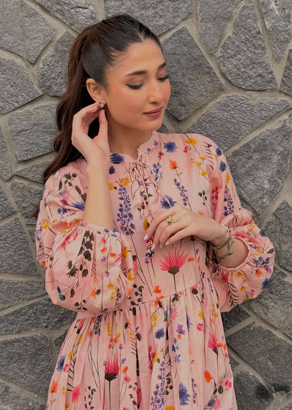 Textured Lawn 1-Piece – Pastel Pink, Summer Wear