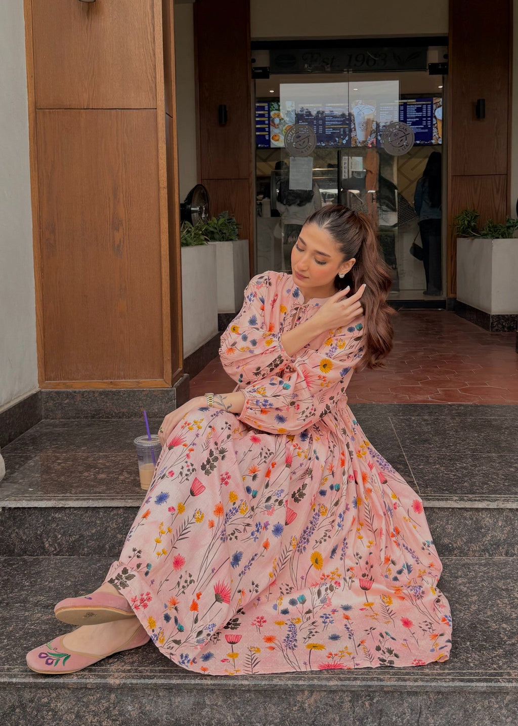 Textured Lawn 1-Piece – Pastel Pink, Summer Wear