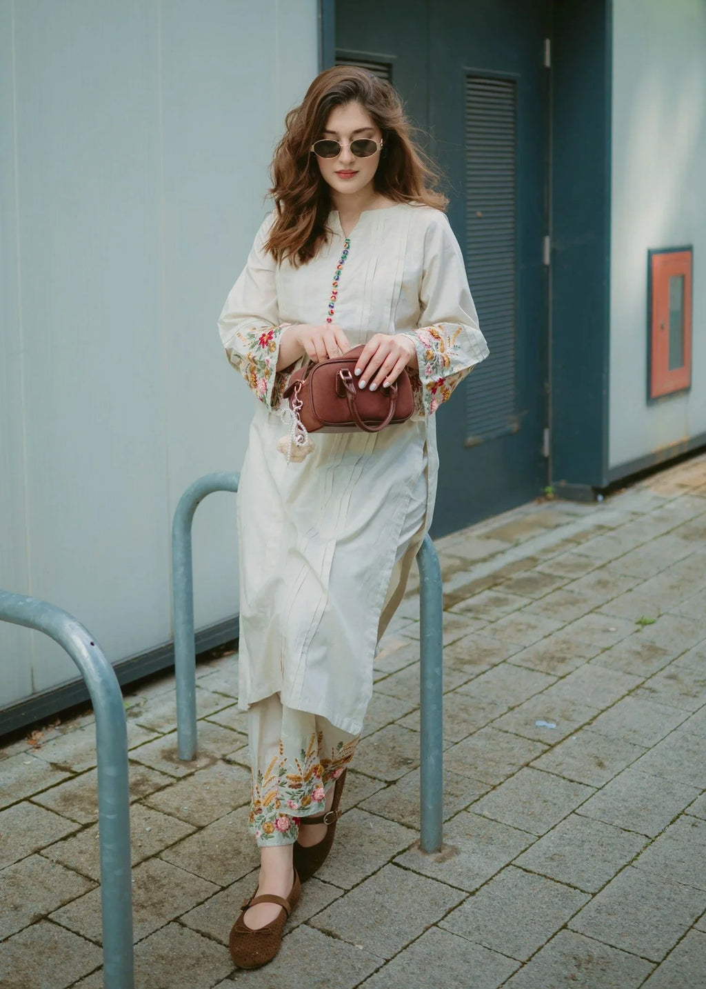Embroidered Long Kurta Lawn 2-Piece Suit – Ivory, Summer Wear