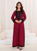 Embroidered A-Line Kurta Lawn 2-Piece Suit – Red, Summer Wear